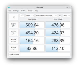KDiskMark 3.1.3 on Kubuntu 25.04